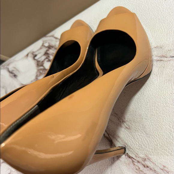 Rachel Roy Pumps Shoes Nude Open Toe Size 9 Patent Leather Daphne. - Picture 4 of 8